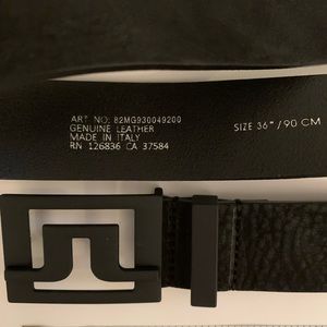 J Lindeberg belt.  New. 90cm. Black on black, small buckle